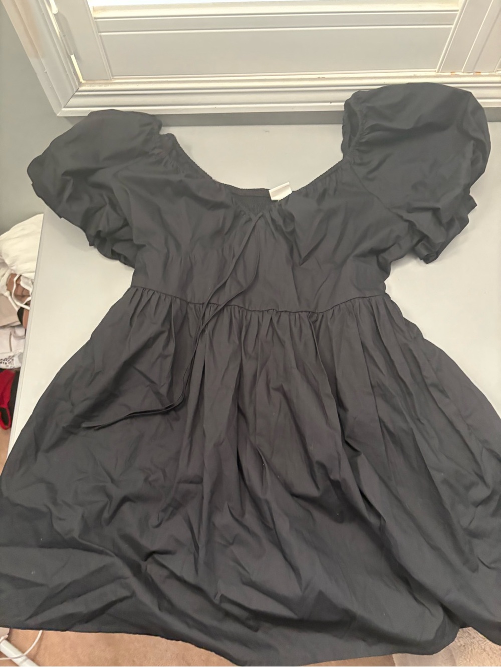 Madewell Black Smocked Waist Top